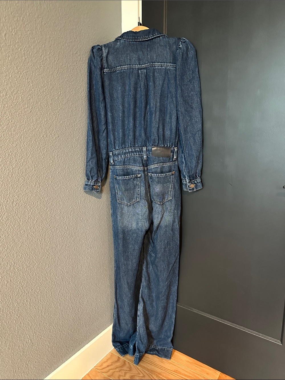 7 For All Mankind Dark Blue Denim Jumpsuit - Picture 2 of 3